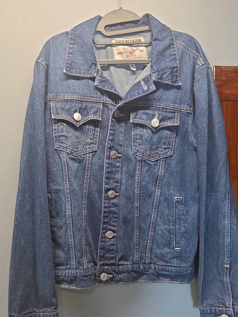 True Religion Men's Classic Blue Denim Jacket Size M